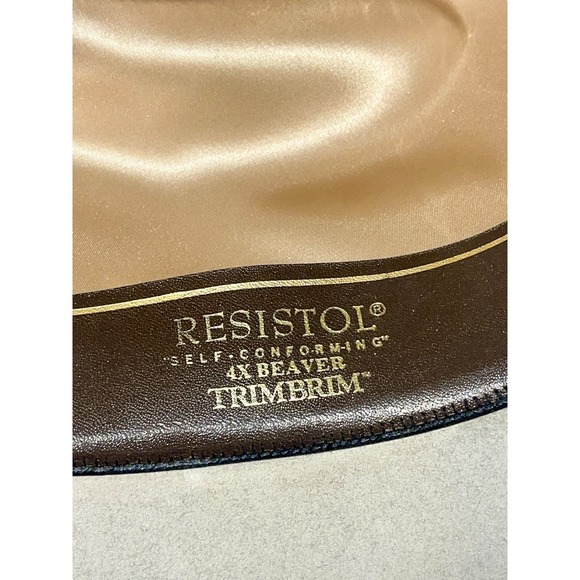 Haas Vintage Western Resistol Cowboy Hat Self Conforming 4X Beaver Silver 7 1/8 - Picture 10 of 10